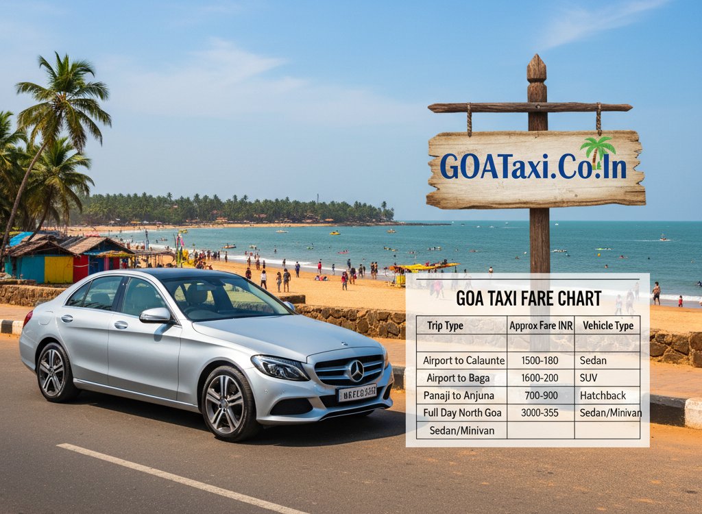 Goa Taxi fare chart